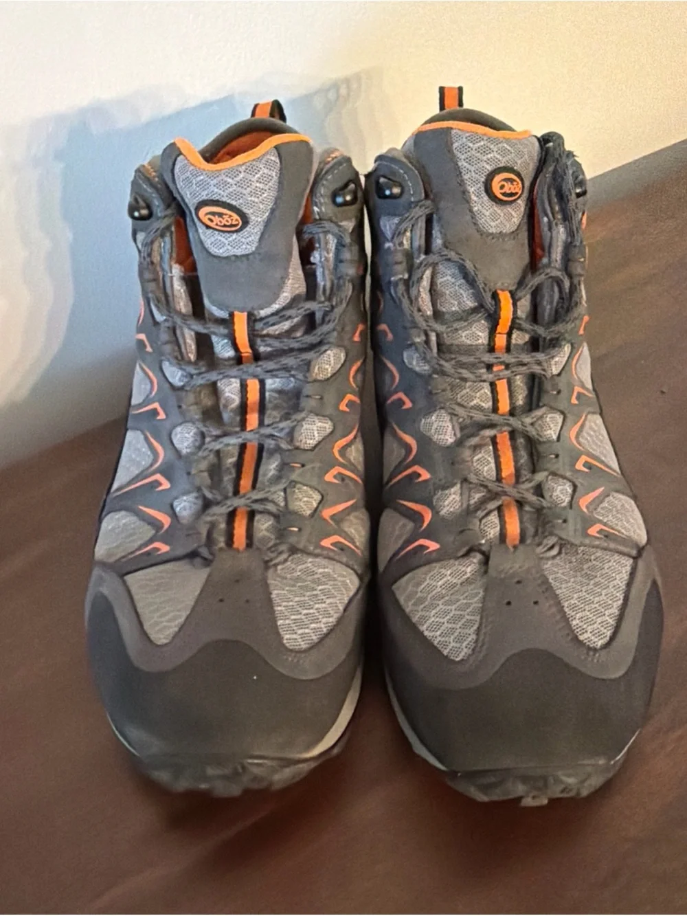 Oboz Scapegoat Mid Hiking Boots Men's 13 Gray Orange Trail Shoes